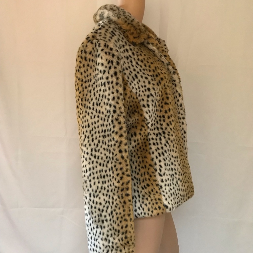 Black Rivet Leopard print women fur winter coat